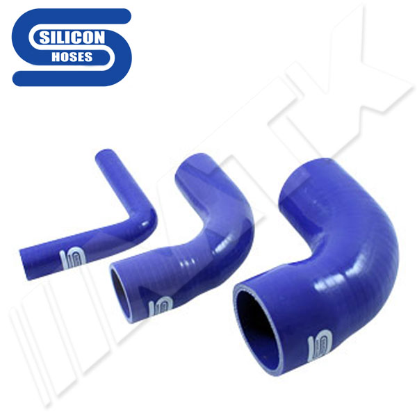 Réducteur silicone coudé 90° Bleu - Silicon Hoses