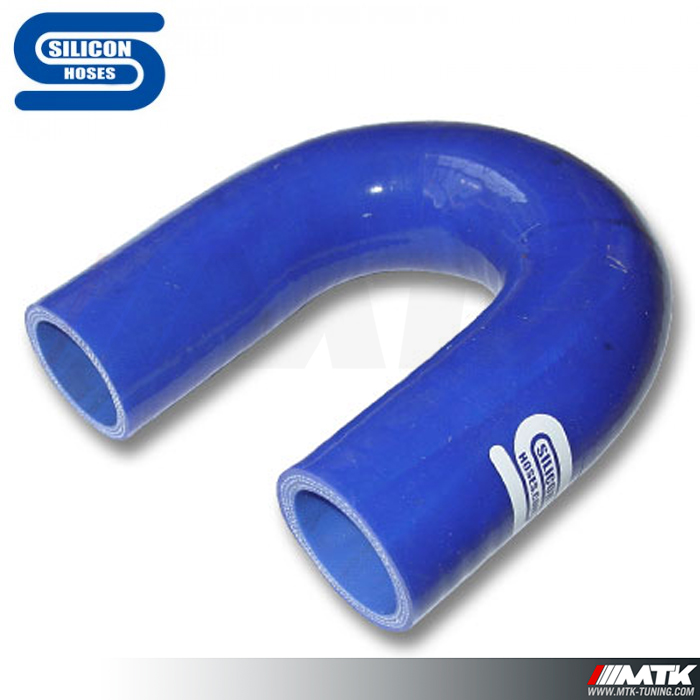 Durite silicone coudé 180° Bleu - Silicon Hoses