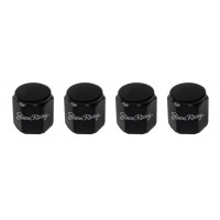 4 bouchons de valve alu noir