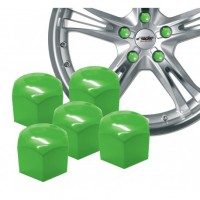 Caches écrou de roue plastique vert brillant