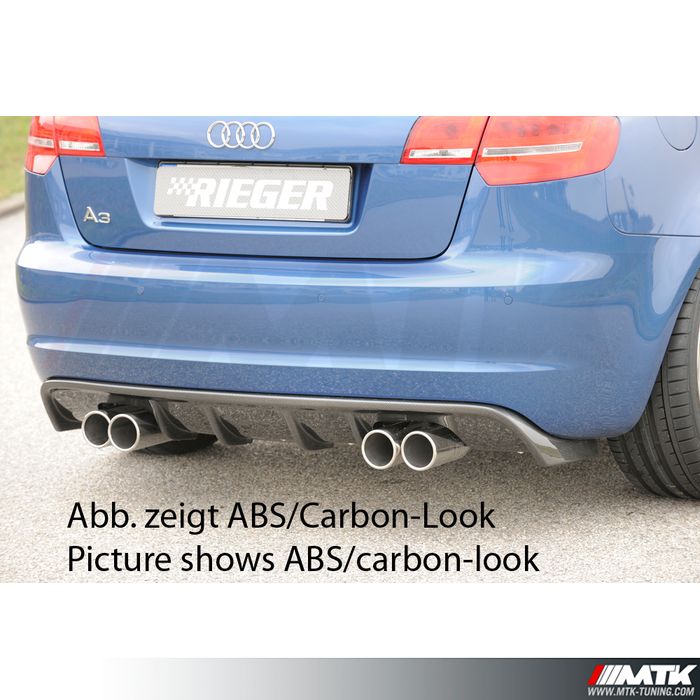 Bas caisse gauche Carbon Look Rieger Tuning pour AUDI A1 (8X)