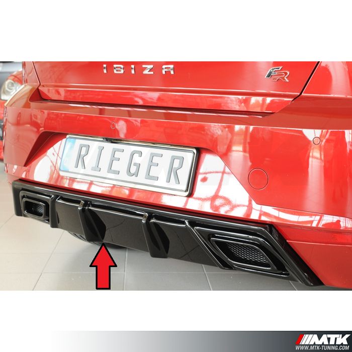 Diffuseur de pare-chocs arrière Noir Rieger Tuning (pour silencieux  sport) pour SEAT LEON (KL)