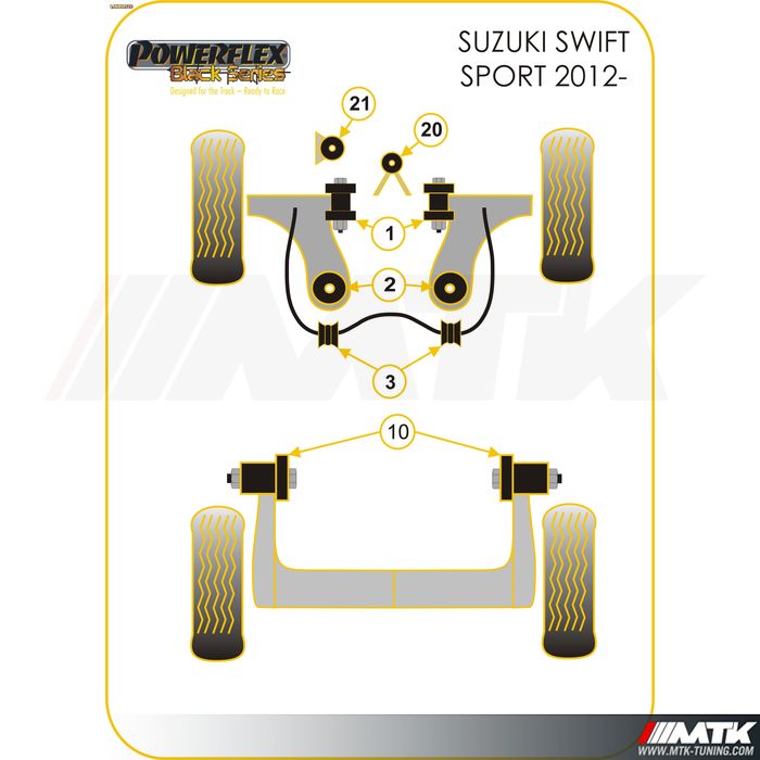 Silentblocs Powerflex Black series Suzuki Swift - Sport