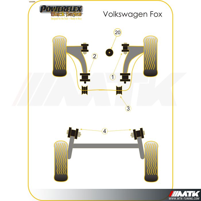 Silentblocs Powerflex Black series Volkswagen Fox