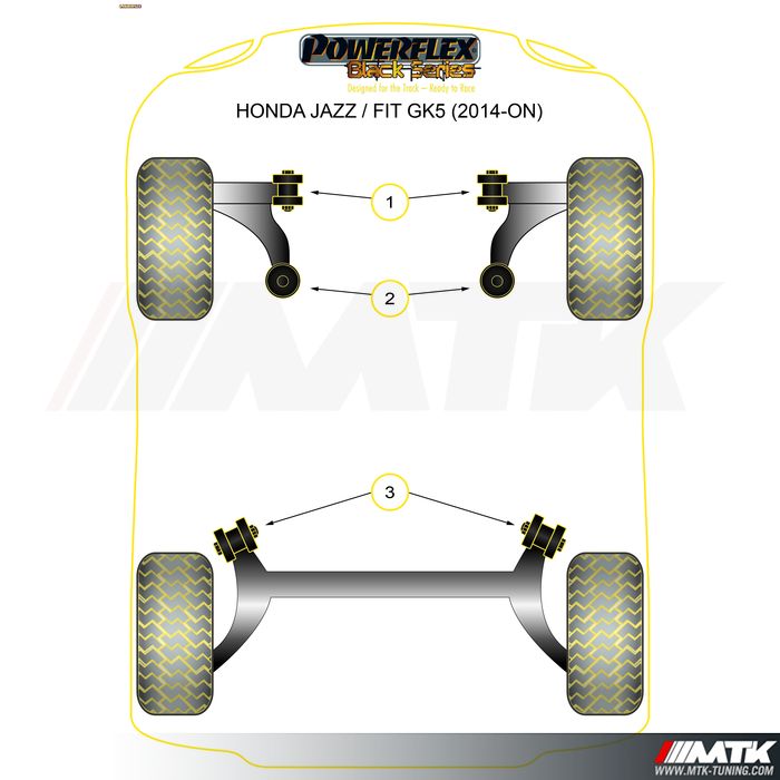 Silentblocs Powerflex Black series Honda Jazz 3