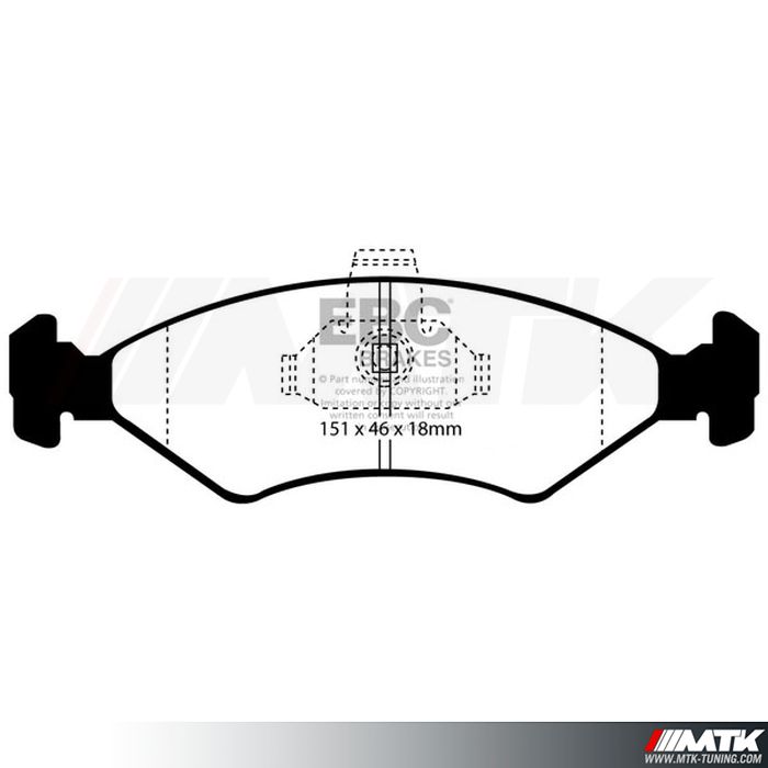 Plaquettes avant EBC Brakes Ford Fiesta IV