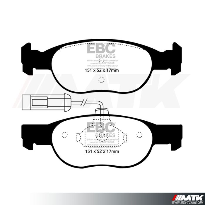 Plaquettes avant EBC Brakes Alfa Romeo 145/146