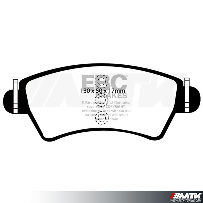 Plaquettes avant EBC Brakes Peugeot 206