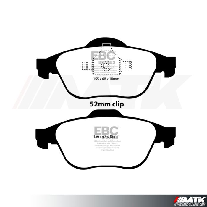 Plaquettes avant EBC Brakes Renault Twingo 2 RS