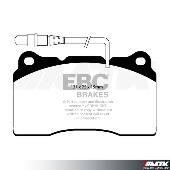 Plaquettes avant EBC Brakes Peugeot 607