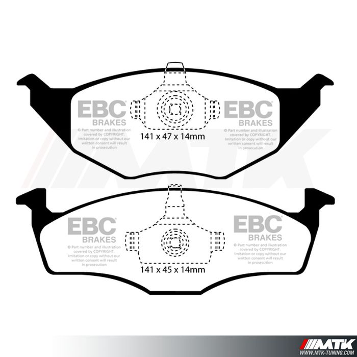 Plaquettes avant EBC Brakes Volkswagen Lupo