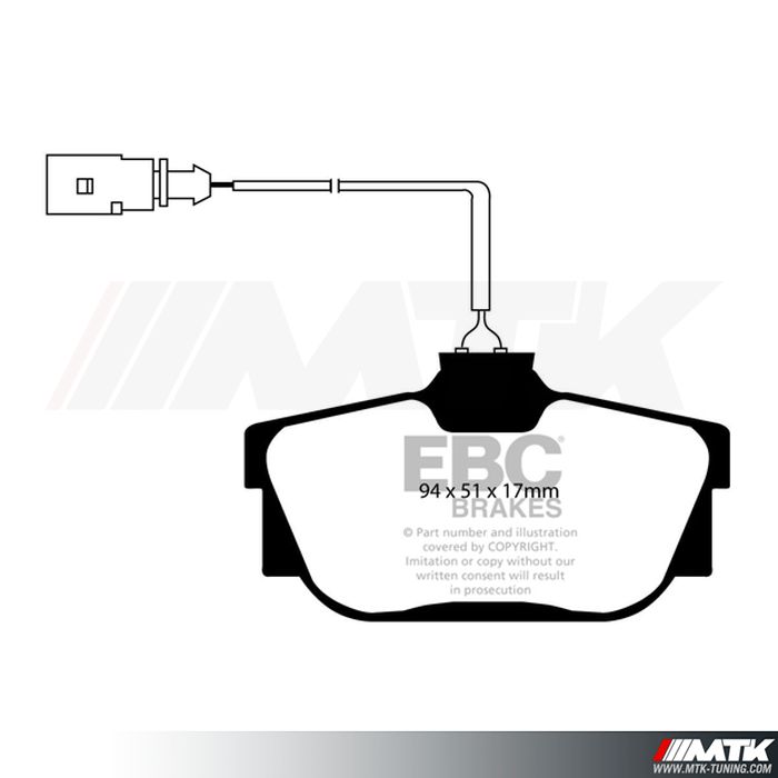 Plaquettes arrière EBC Brakes Seat Alhambra 7M