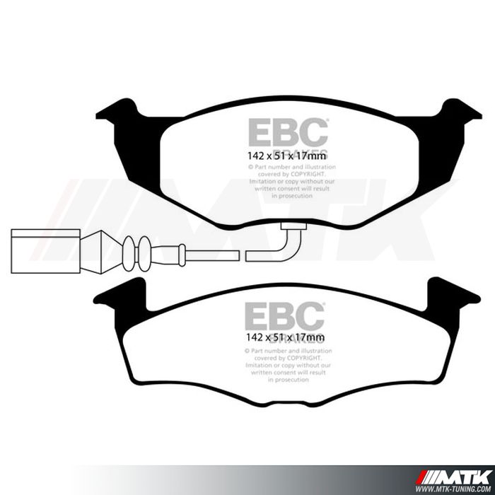 Plaquettes avant EBC Brakes Volkswagen Polo 9N