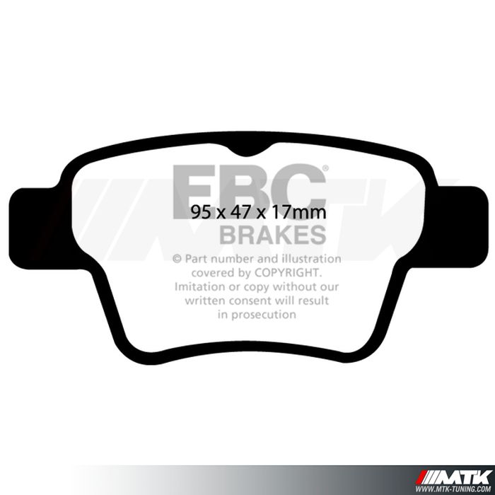 Plaquettes arrière EBC Brakes Peugeot 207