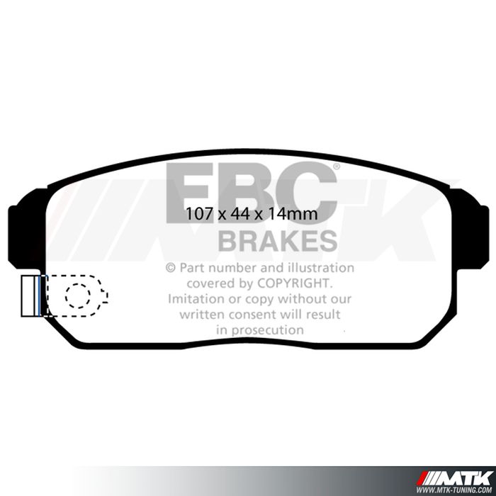 Plaquettes arrière EBC Brakes Subaru Justy G3X