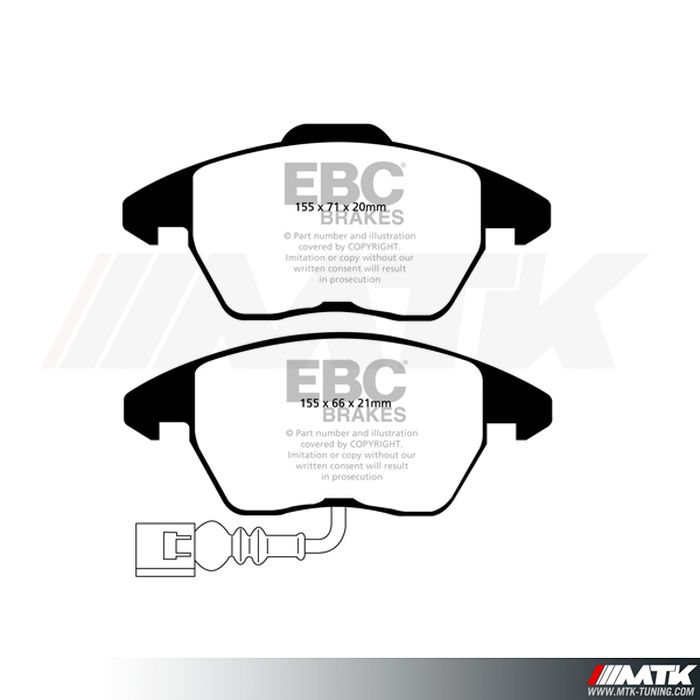 Plaquettes avant EBC Brakes Audi A1 quattro 8X