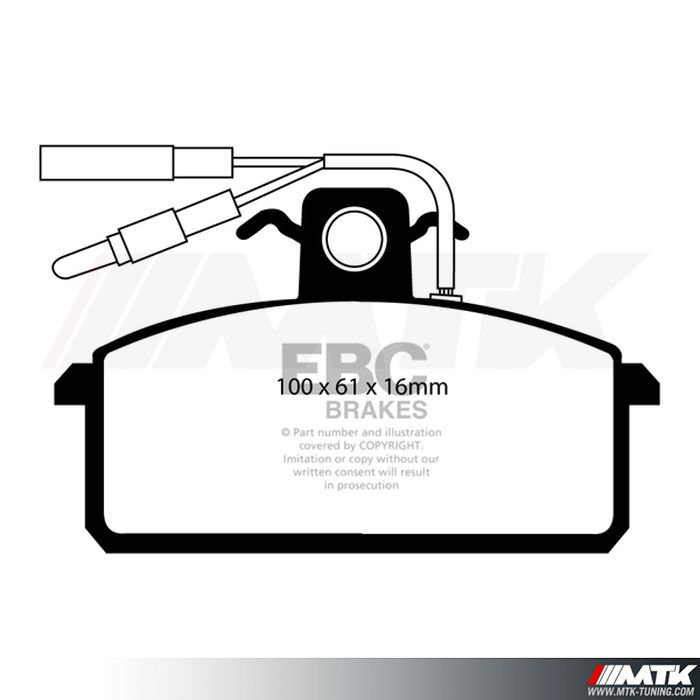 Plaquettes avant EBC Brakes Lancia Delta