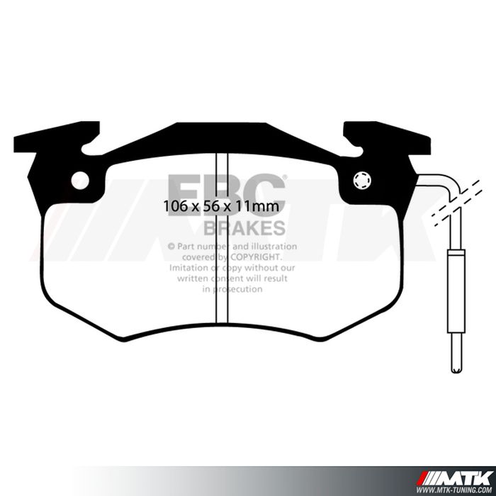 Plaquettes arrière EBC Brakes Peugeot 309 1,9 GTI