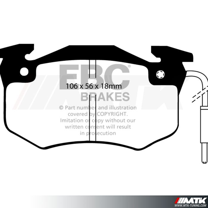 Plaquettes avant EBC Brakes Peugeot 205