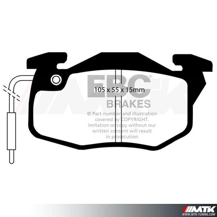 Plaquettes avant EBC Brakes Renault Clio 1