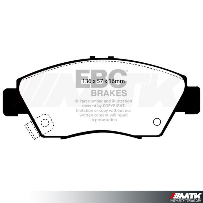 Plaquettes avant EBC Brakes Honda Civic Coupe