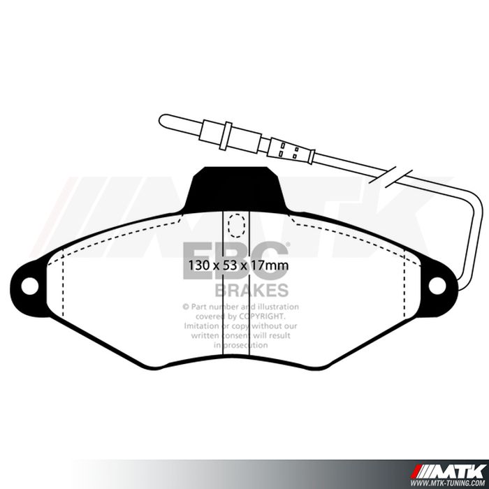 Plaquettes avant EBC Brakes Citroen Xantia