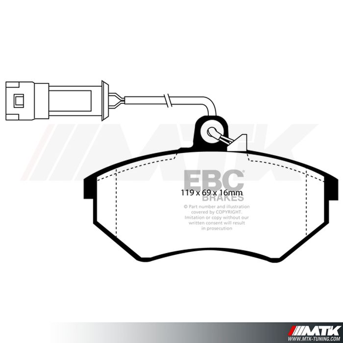 Plaquettes avant EBC Brakes Volkswagen Golf 2 GTI