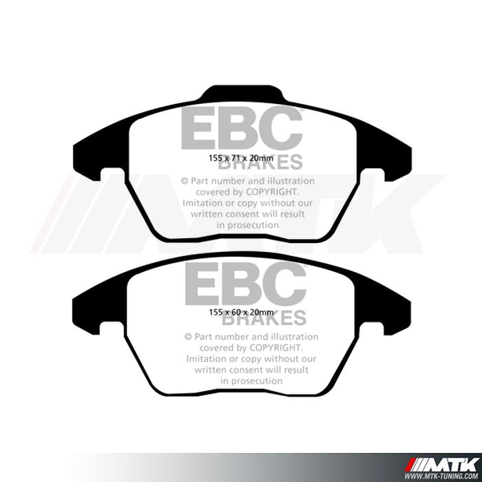 Plaquettes avant EBC Brakes Peugeot 207 RC