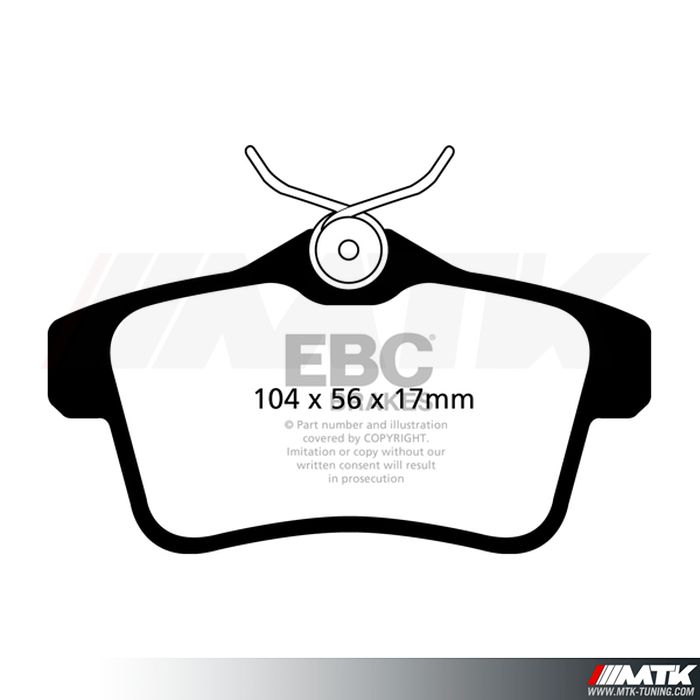 Plaquettes arrière EBC Brakes Peugeot 308