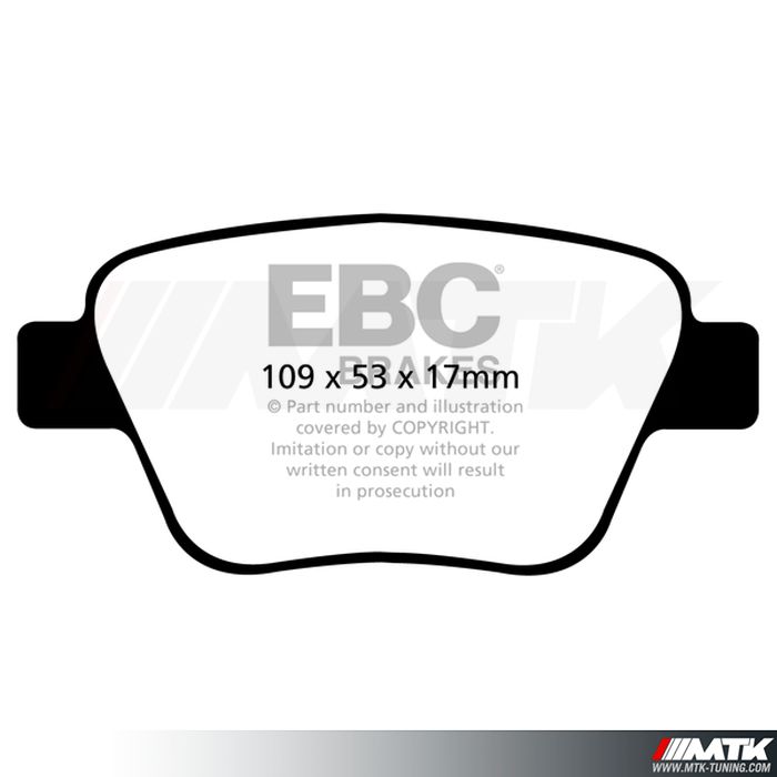 Plaquettes arrière EBC Brakes Audi S1 (8X)