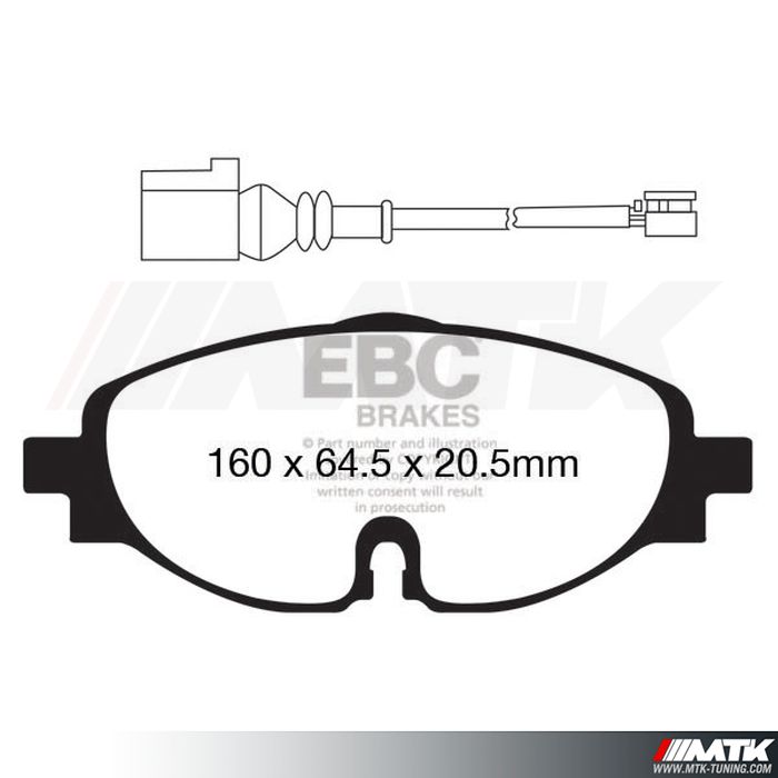 Plaquettes avant EBC Brakes Volkswagen Touran