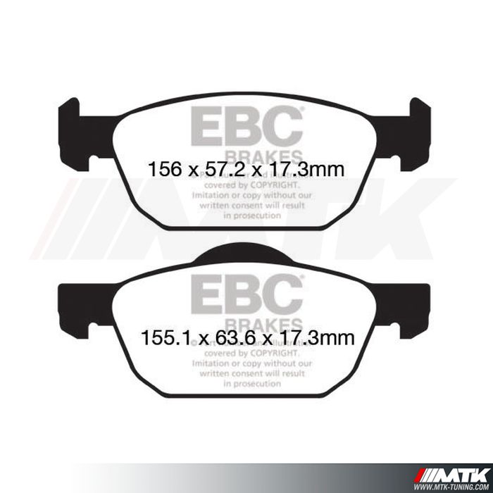 Plaquettes avant EBC Brakes Honda Civic 9