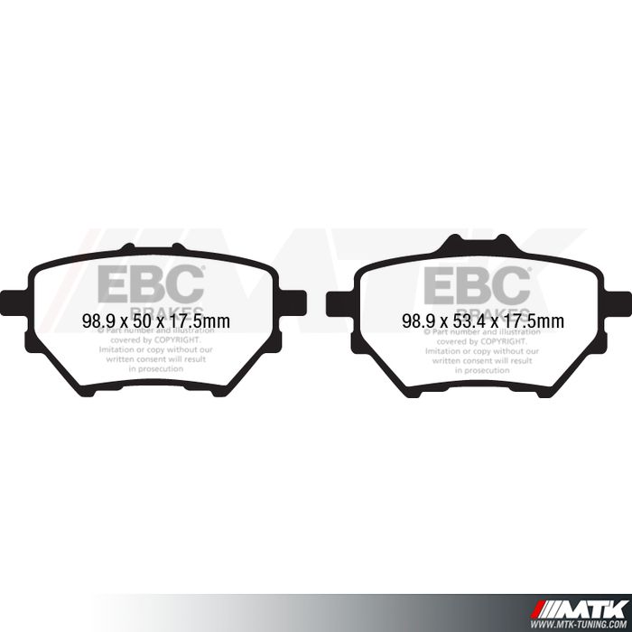 Plaquettes arrière EBC Brakes Peugeot 308 II