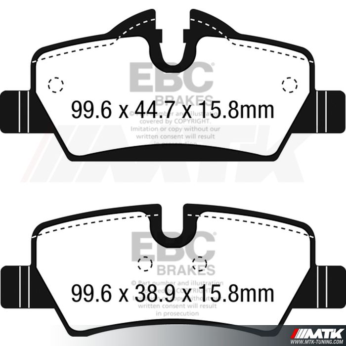 Plaquettes arrière EBC Brakes Mini Mini Convertible (F57)