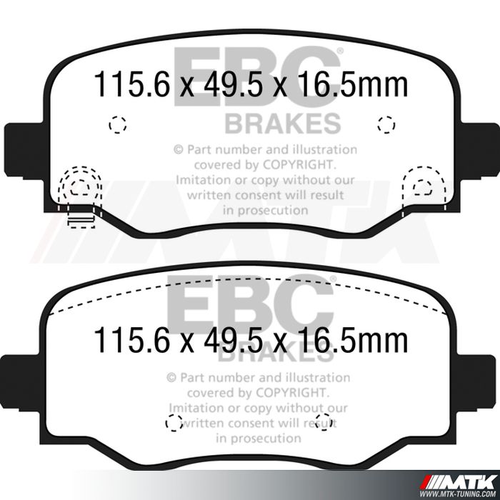 Plaquettes arrière EBC Brakes Fiat 500X