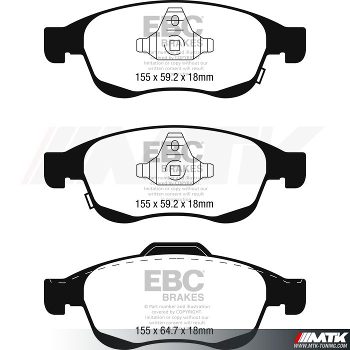 Plaquettes avant EBC Brakes Fiat 500X