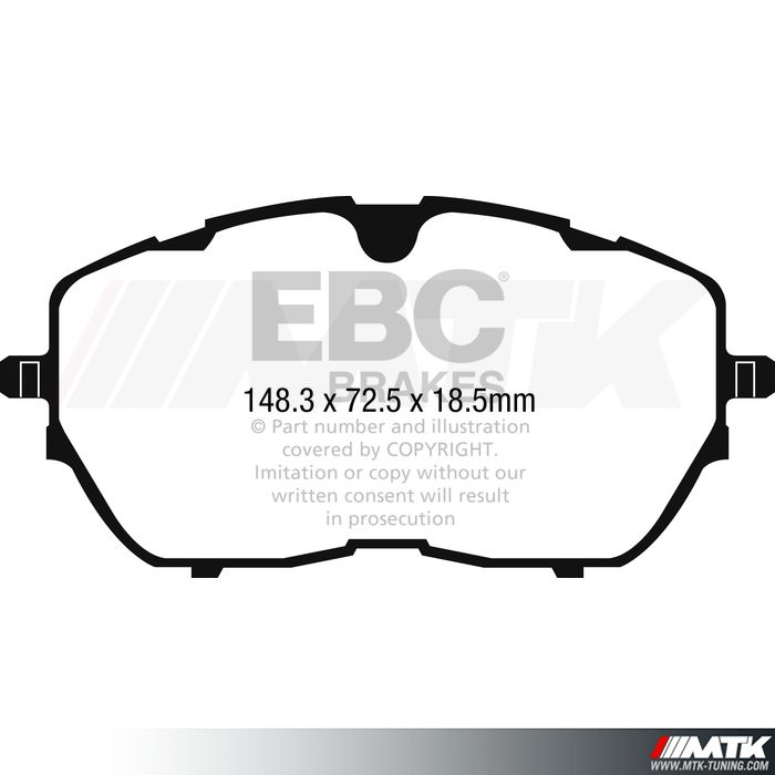 Plaquettes avant EBC Brakes Peugeot 308 II GT