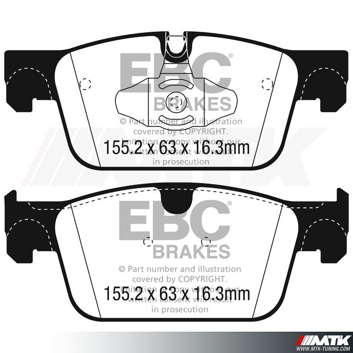 Plaquettes avant EBC Brakes Volvo XC60 (2nd Gen)