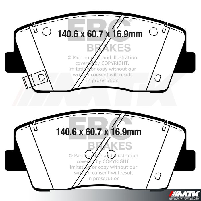 Plaquettes avant EBC Brakes Kia Stinger