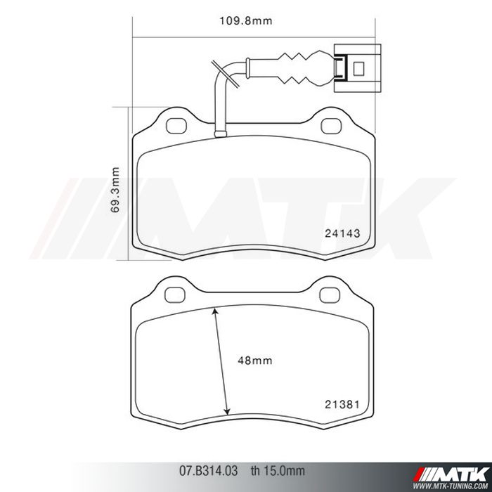 Plaquettes de frein Brembo HP2000 07.B314.03