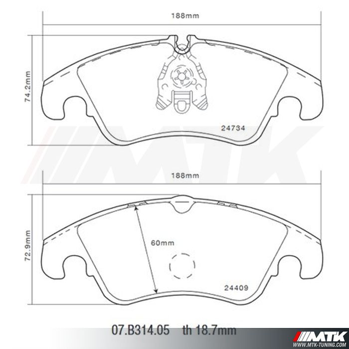 Plaquettes de frein Brembo HP2000 07.B314.05