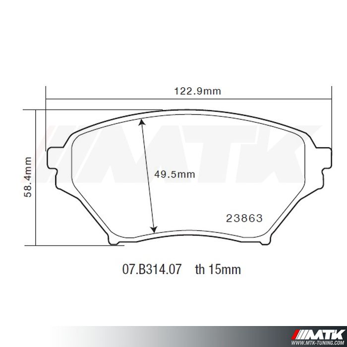 Plaquettes de frein Brembo HP2000 07.B314.07