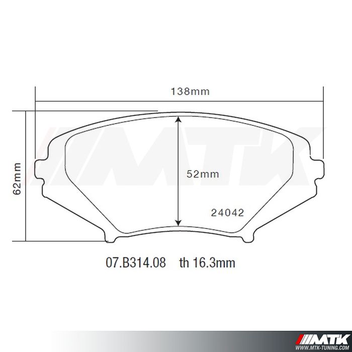 Plaquettes de frein Brembo HP2000 07.B314.08