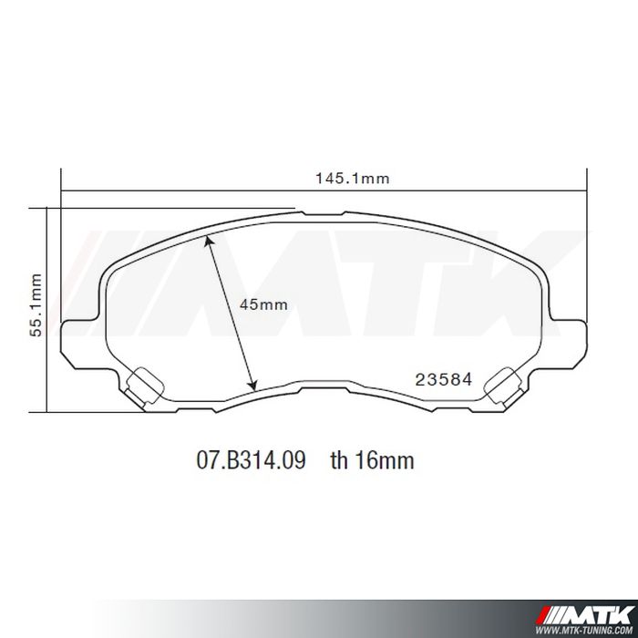 Plaquettes de frein Brembo HP2000 07.B314.09