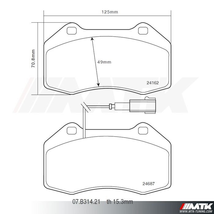 Plaquettes de frein Brembo HP2000 07.B314.21