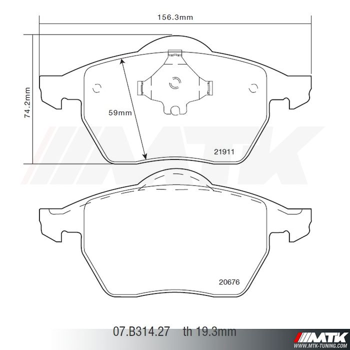 Plaquettes de frein Brembo HP2000 07.B314.27