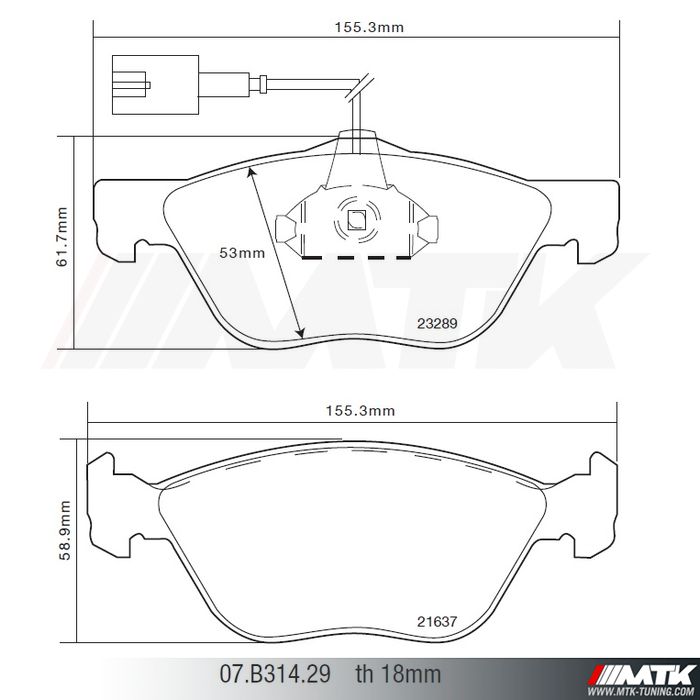 Plaquettes de frein Brembo HP2000 07.B314.29