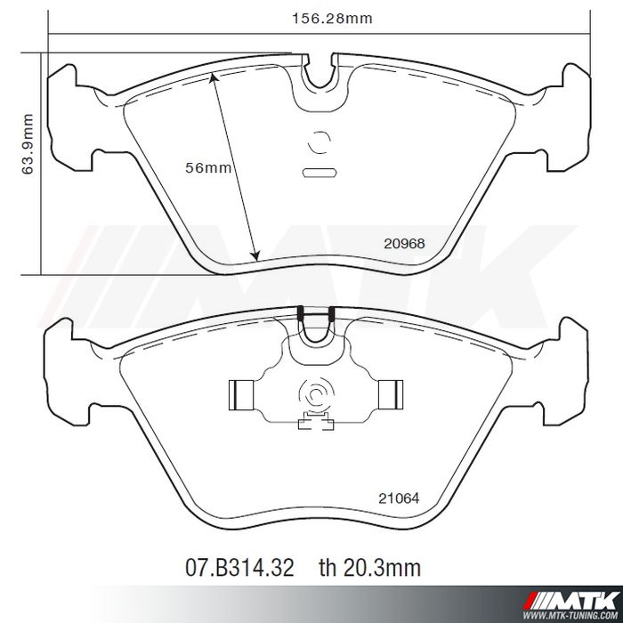 Plaquettes de frein Brembo HP2000 07.B314.32