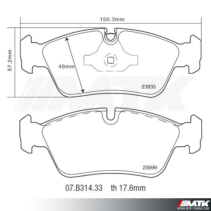 Plaquettes de frein Brembo HP2000 07.B314.33