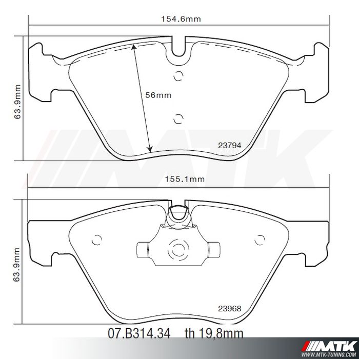 Plaquettes de frein Brembo HP2000 07.B314.34